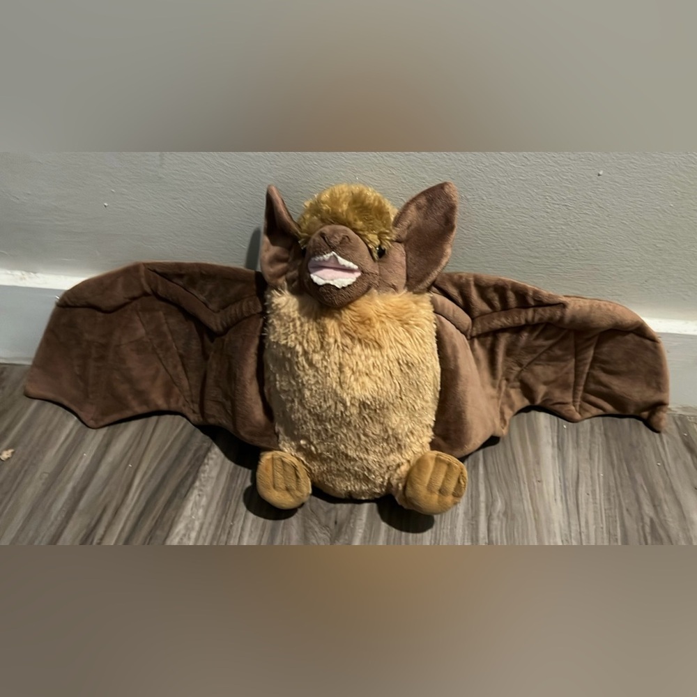 Brown Stuffed Bat Toy